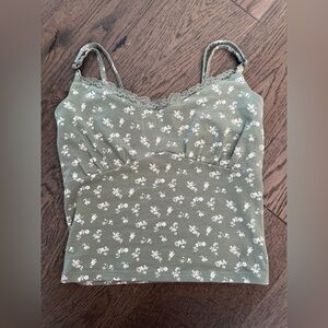 HOLLISTER Olive Floral Lace Camisole
